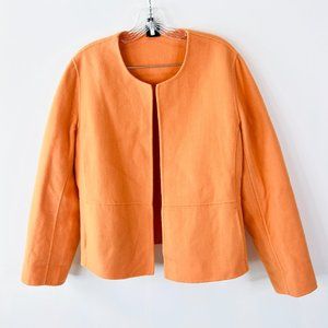 Eileen Fisher Medium Open Front Wool Cashmere Jacket Cardigan Peach/Light Orange